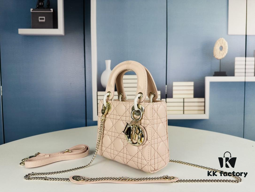 Lady Dior Small Three-Compartment Handbag with Silk Scarf