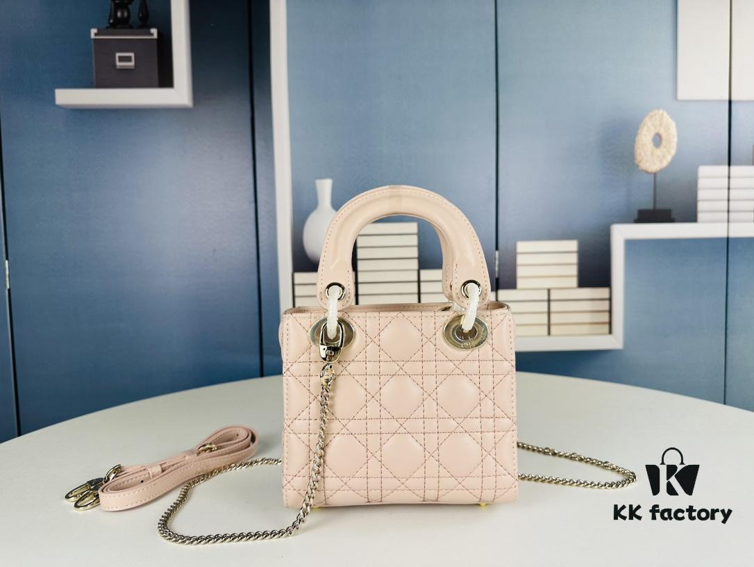 Lady Dior Small Three-Compartment Handbag with Silk Scarf