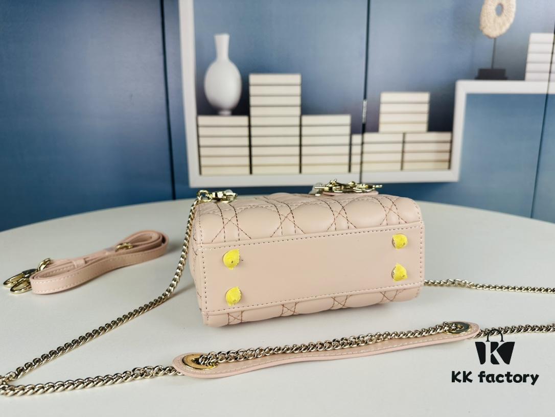 Lady Dior Small Three-Compartment Handbag with Silk Scarf