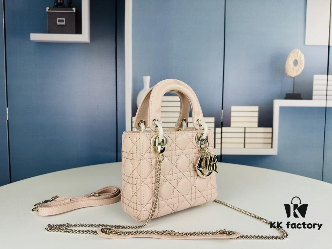 Lady Dior Small Three-Compartment Handbag with Silk Scarf