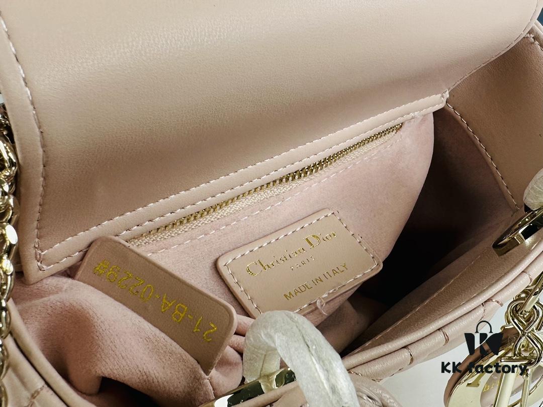 Lady Dior Small Three-Compartment Handbag with Silk Scarf