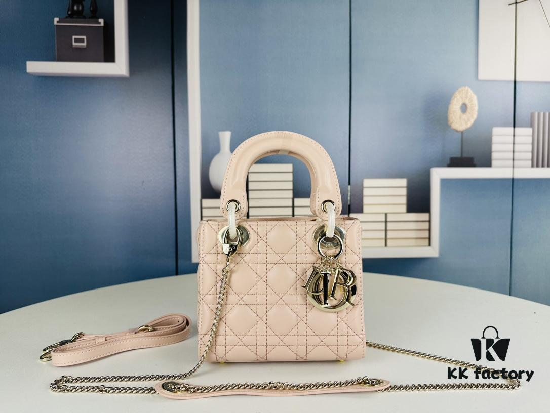 Lady Dior Small Three-Compartment Handbag with Silk Scarf