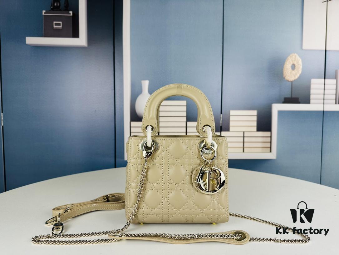 Lady Dior Small Three-Compartment Handbag with Silk Scarf