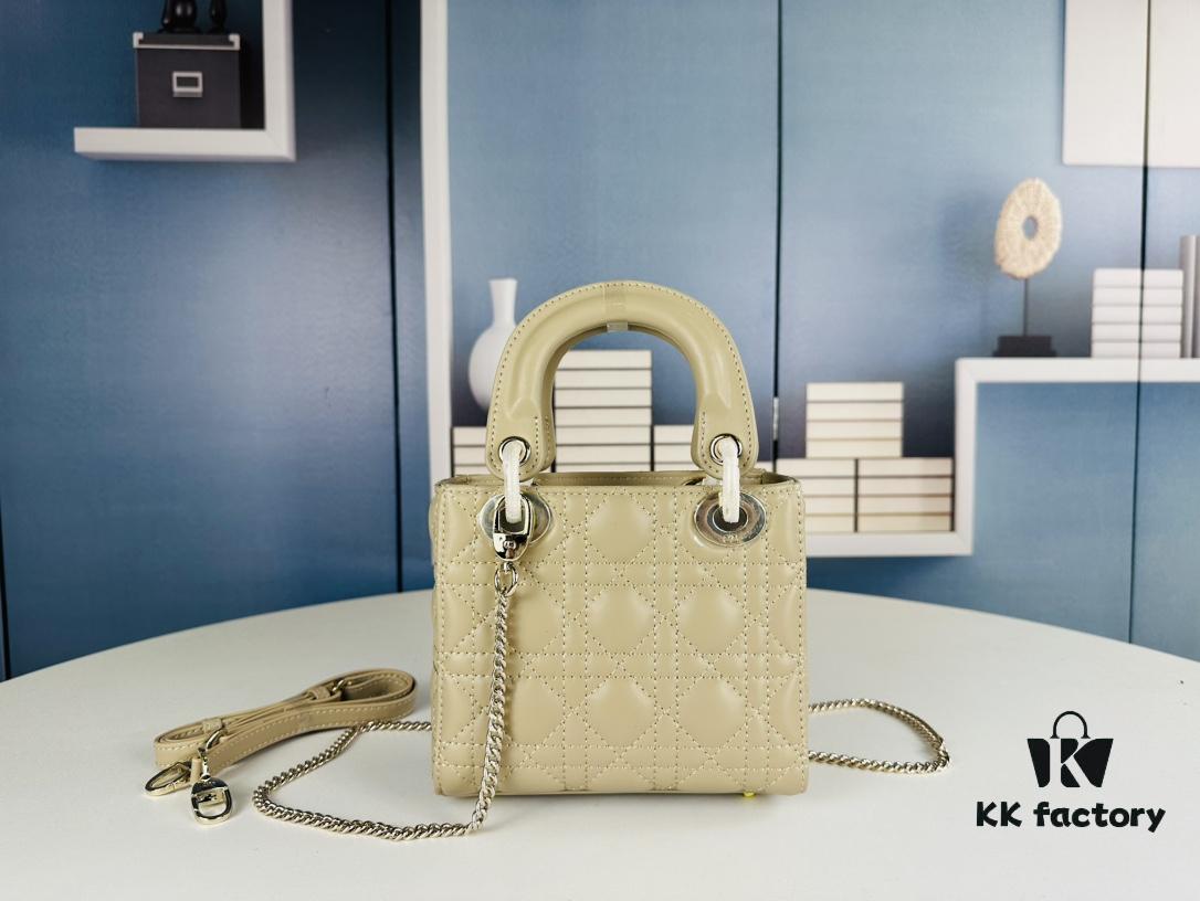 Lady Dior Small Three-Compartment Handbag with Silk Scarf