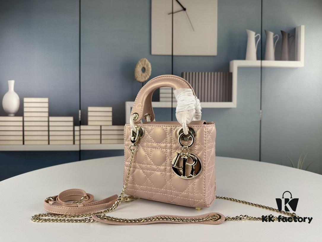 Lady Dior Small Three-Compartment Handbag with Silk Scarf