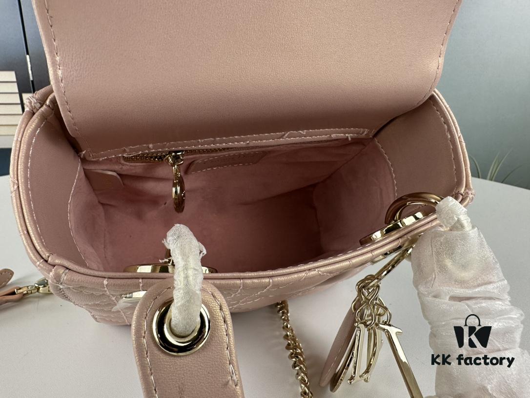 Lady Dior Small Three-Compartment Handbag with Silk Scarf