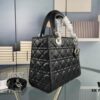 Large Lady Dior Handbag with Silk Scarf, Quilted Cannage Pattern Inspired by Napoleon III Chairs