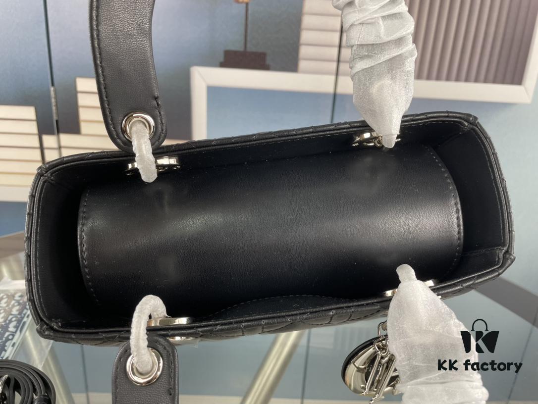 Large Lady Dior Handbag with Silk Scarf, Quilted Cannage Pattern Inspired by Napoleon III Chairs