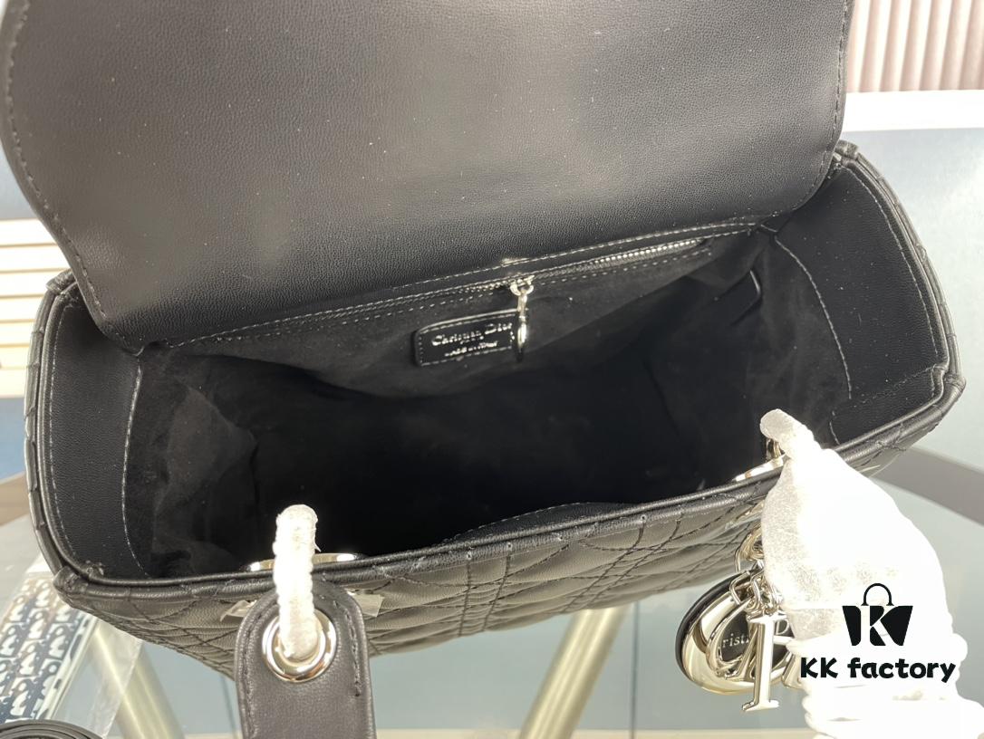 Large Lady Dior Handbag with Silk Scarf, Quilted Cannage Pattern Inspired by Napoleon III Chairs