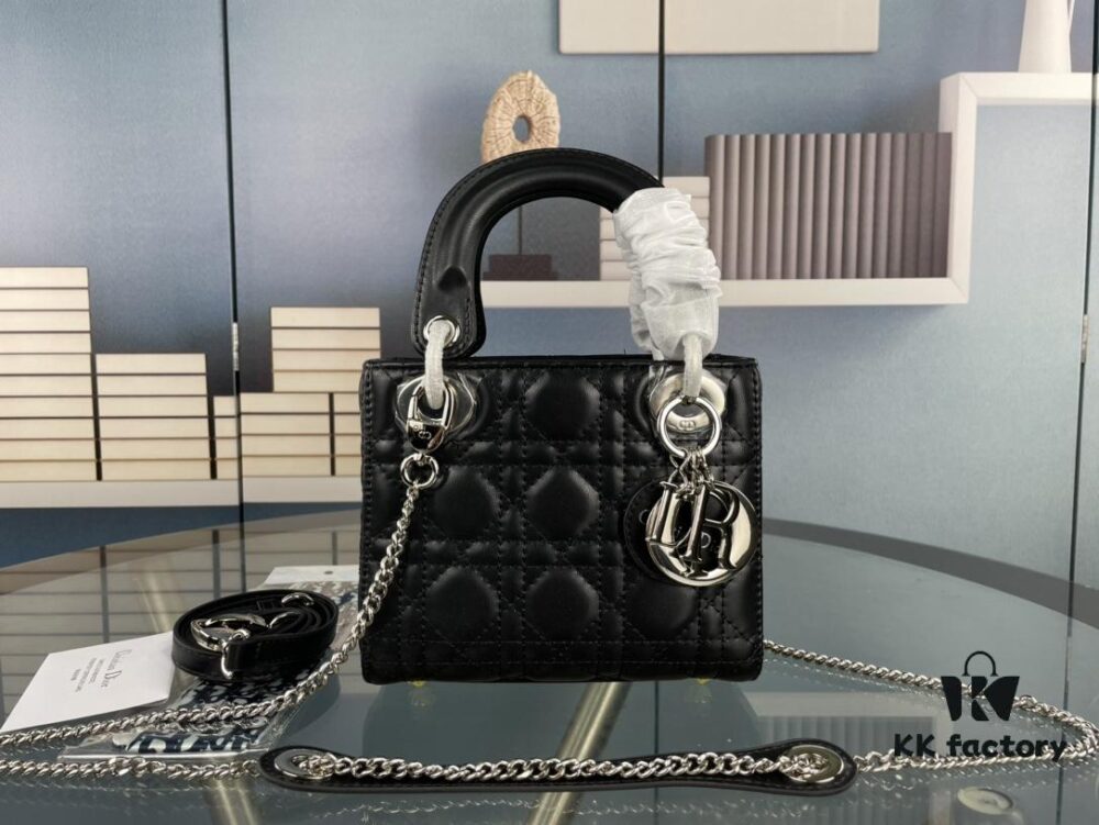 Lady Dior Small Three-Compartment Handbag with Silk Scarf