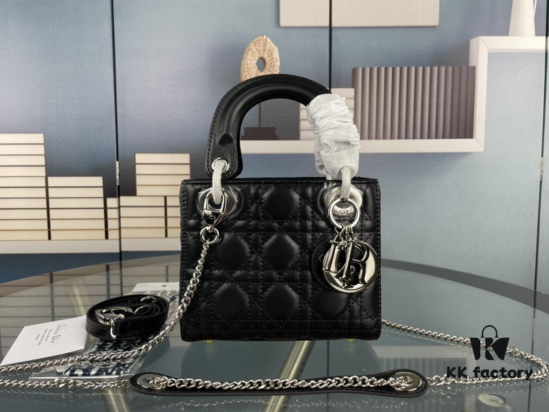 Lady Dior Small Three-Compartment Handbag with Silk Scarf