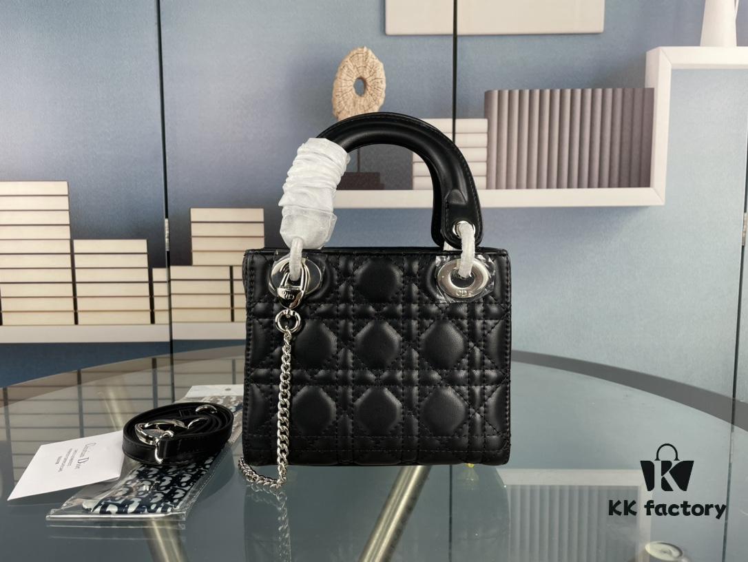 Lady Dior Small Three-Compartment Handbag with Silk Scarf