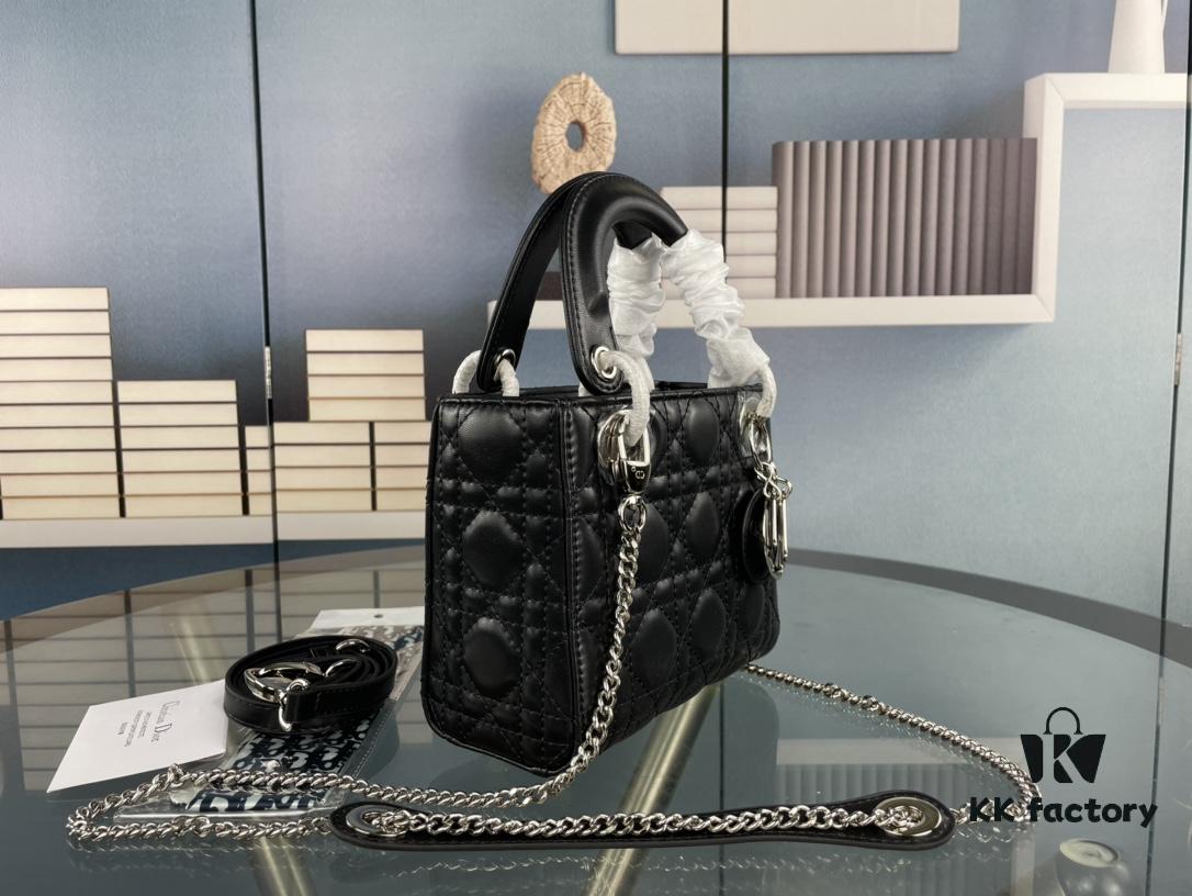 Lady Dior Small Three-Compartment Handbag with Silk Scarf