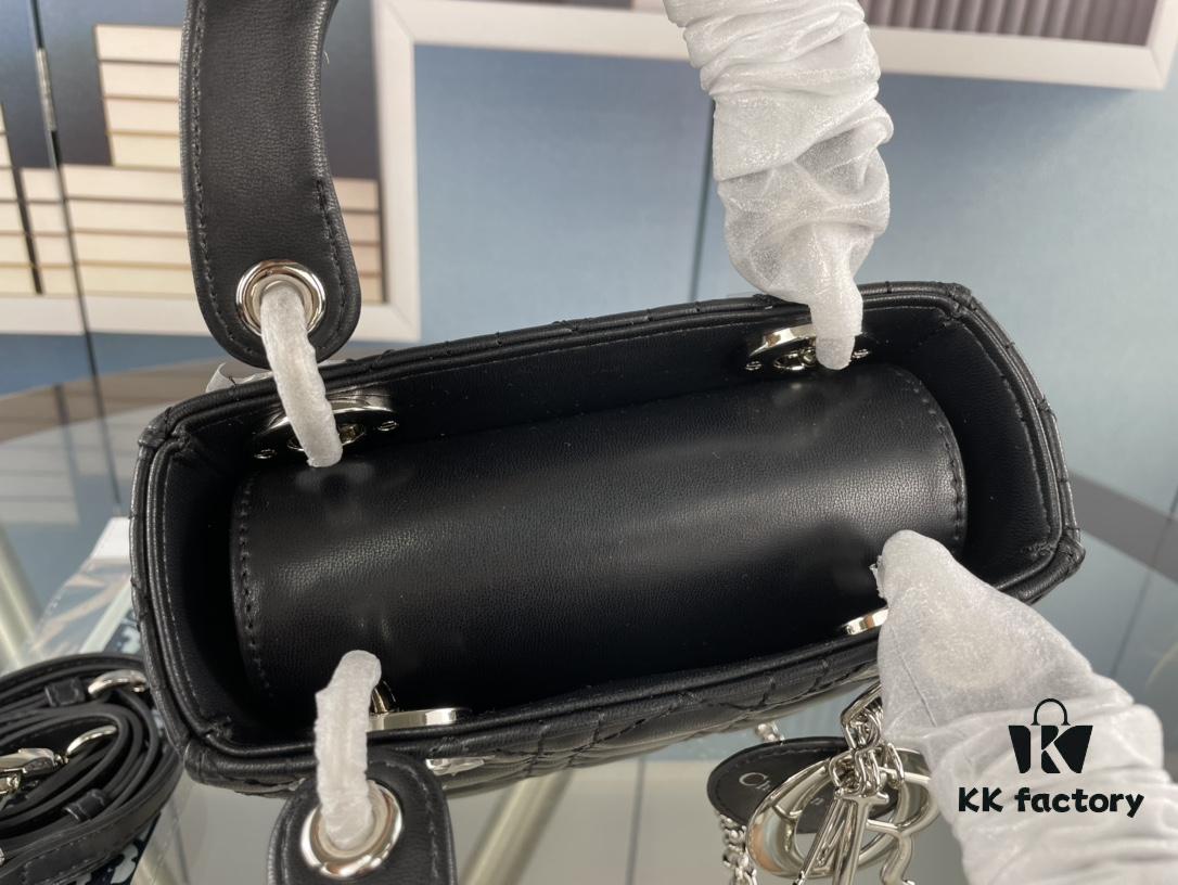 Lady Dior Small Three-Compartment Handbag with Silk Scarf