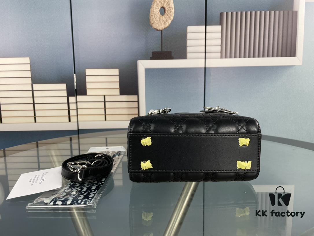 Lady Dior Small Three-Compartment Handbag with Silk Scarf