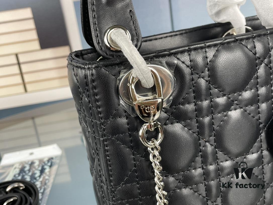 Lady Dior Small Three-Compartment Handbag with Silk Scarf