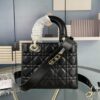 Medium Lady Dior Bag with Silk Scarf, Quilted Cannage Pattern, Top-Grade Imported Leather