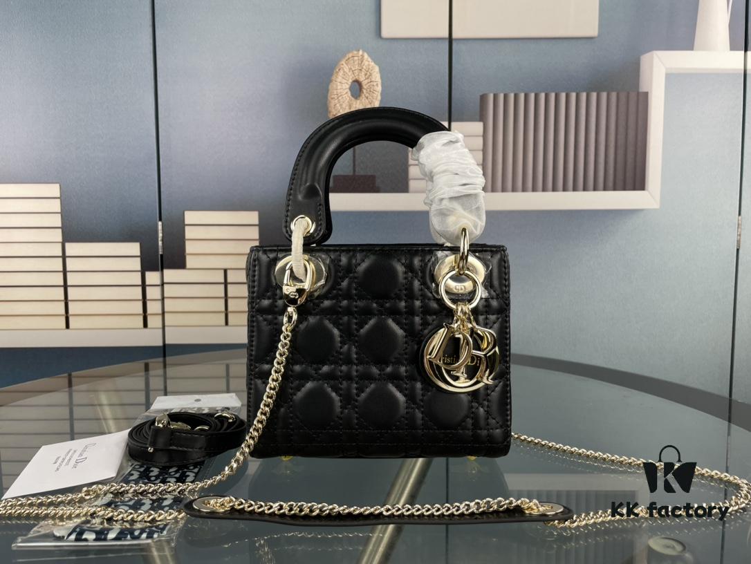 Lady Dior Small Three-Compartment Bag with Silk Scarf