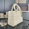Large Lady Dior Handbag with Silk Scarf, Cannage Quilting, Top-Grade Imported Leather, Five Compartment Design