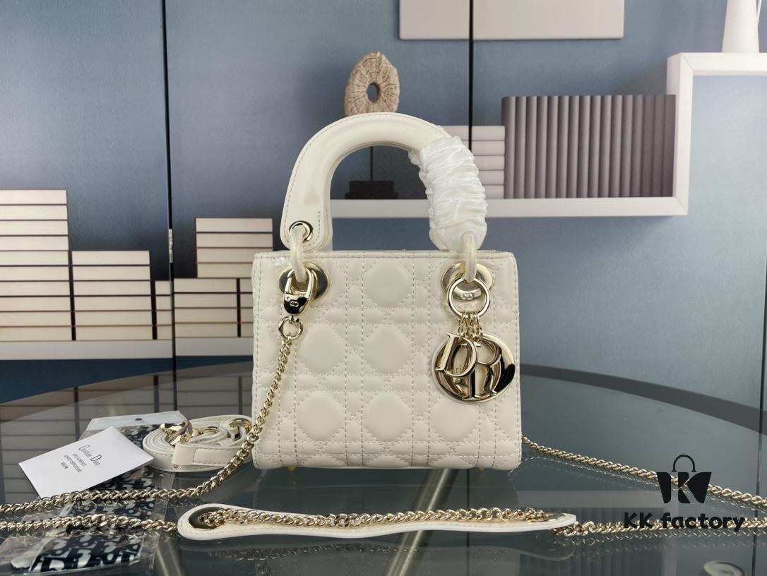 Lady Dior Small Three-Compartment Handbag with Silk Scarf