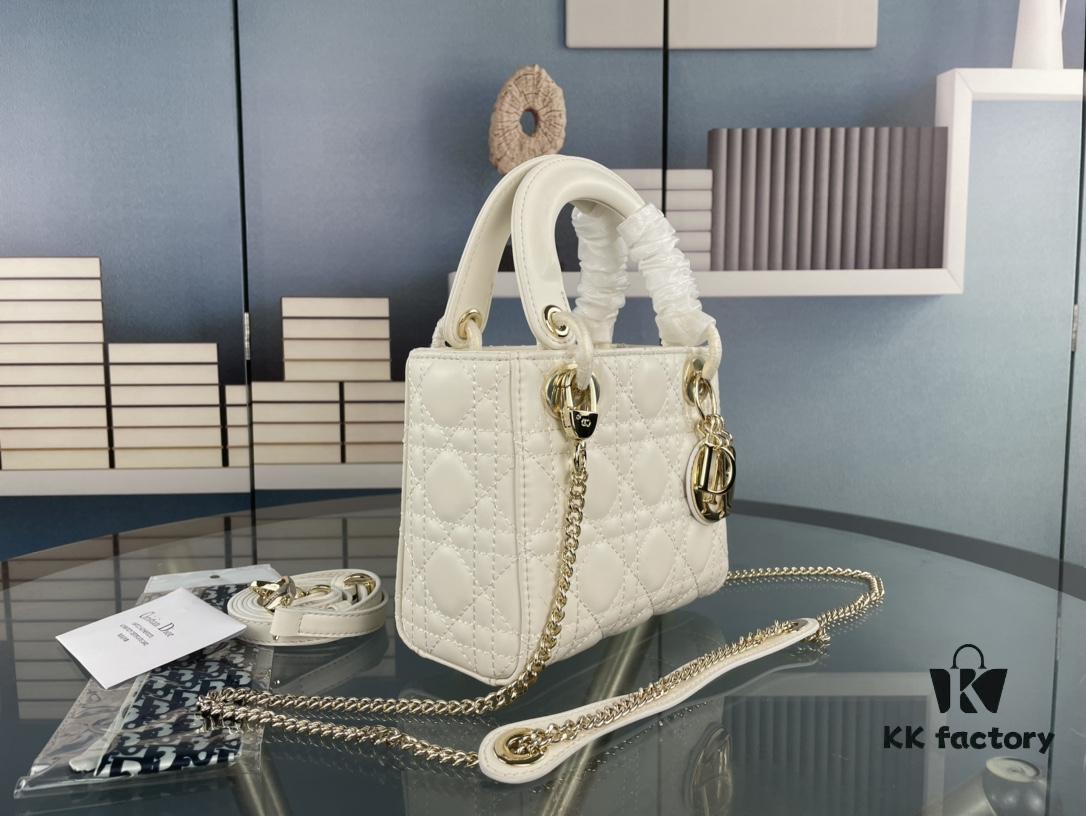 Lady Dior Small Three-Compartment Handbag with Silk Scarf