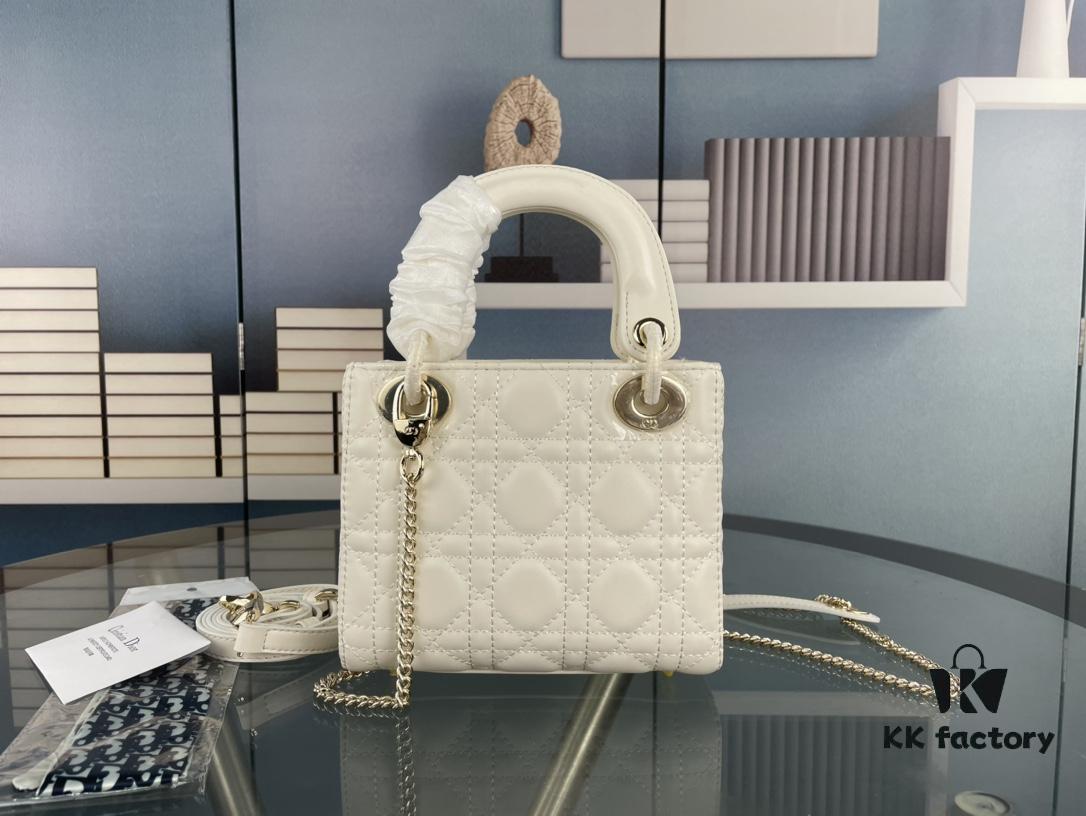 Lady Dior Small Three-Compartment Handbag with Silk Scarf