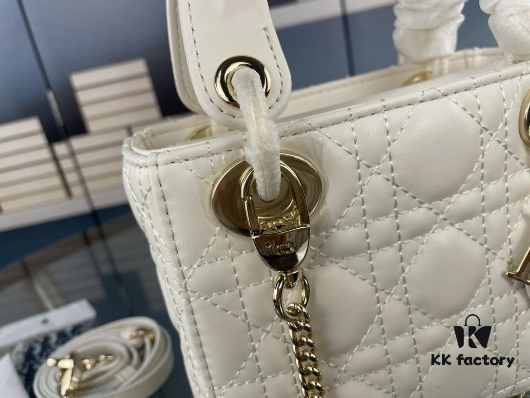 Lady Dior Small Three-Compartment Handbag with Silk Scarf