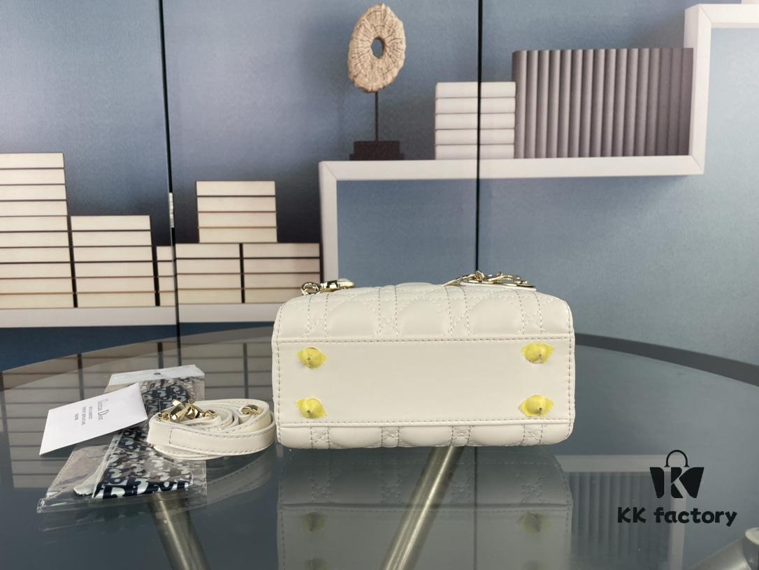 Lady Dior Small Three-Compartment Handbag with Silk Scarf