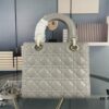 Large Lady Dior Bag with Silk Scarf, Quilted Cannage Pattern, Five-Compartment Design