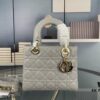Medium Lady Dior Handbag with Silk Scarf, Quilted Cannage Pattern, Top-Grade Imported Leather