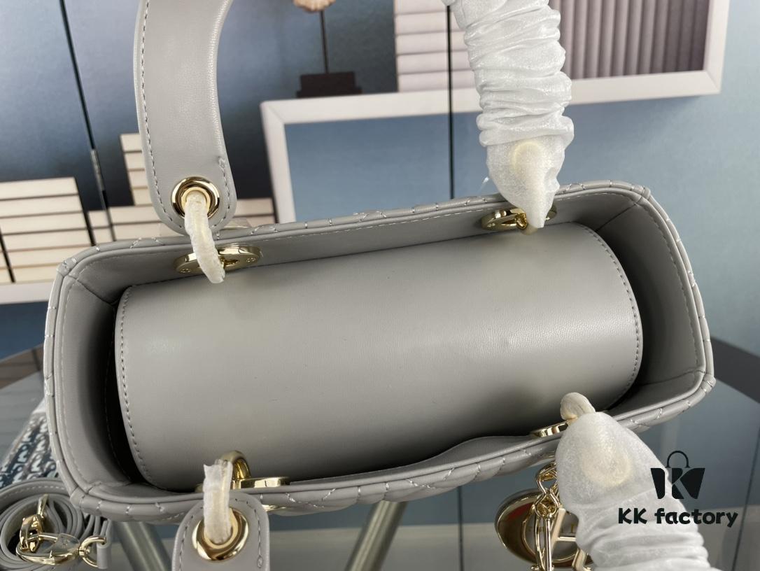 Large Lady Dior Bag with Silk Scarf, Quilted Cannage Pattern, Five-Compartment Design