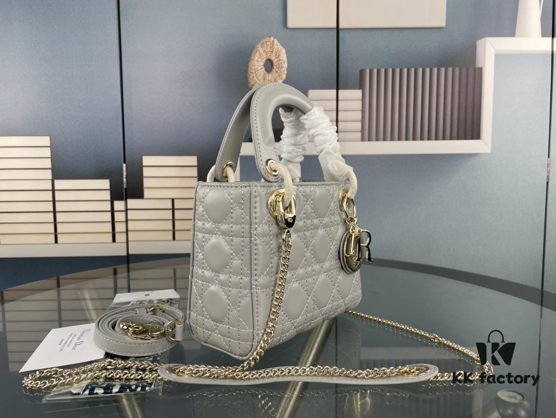 Lady Dior Small Three-Compartment Bag with Silk Scarf