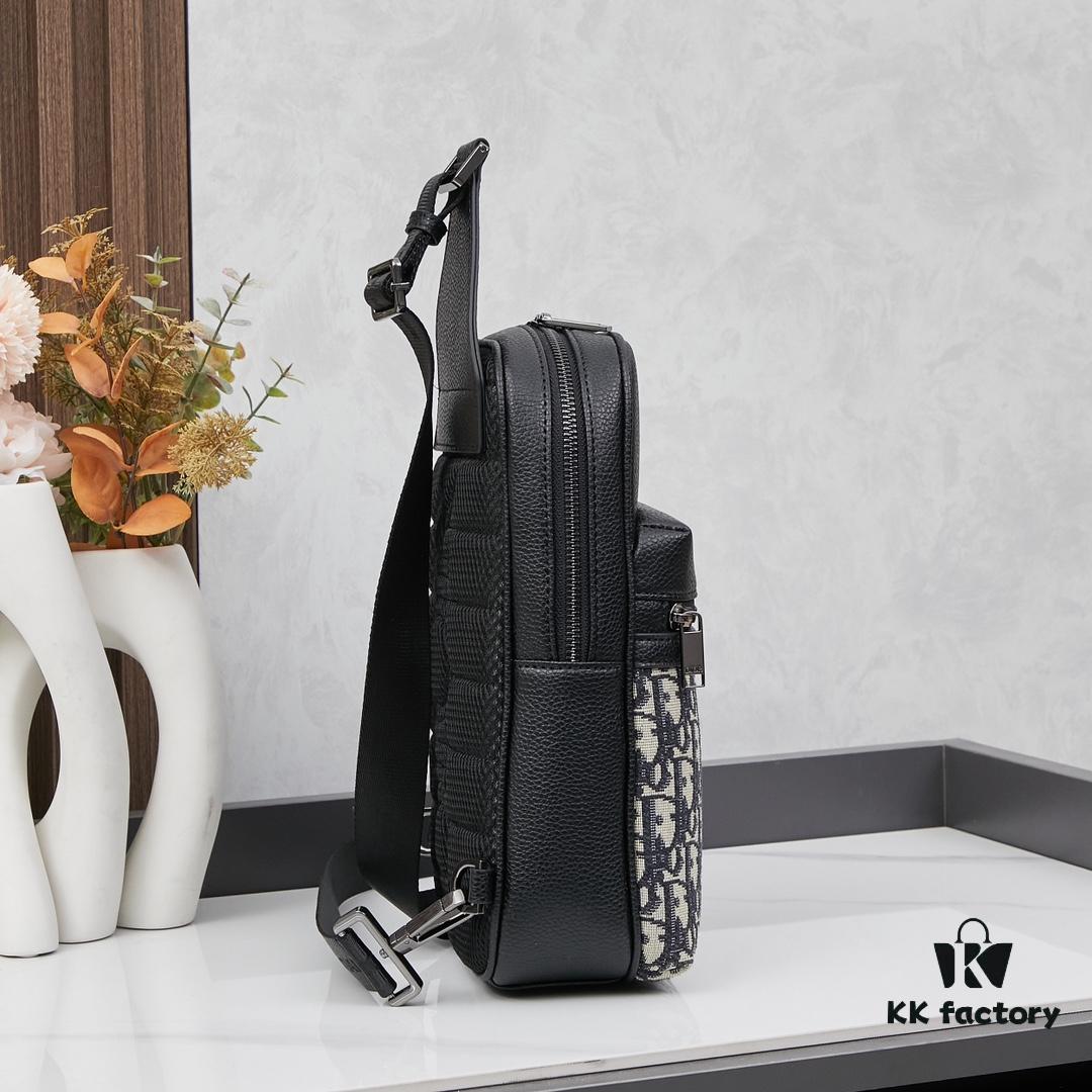 New Arrival with Box This Year's Latest Dior^_^ [Rising][Rising][Rising] The newest crossbody bag design of the season, inspired by the Rider handbag, compact and practical. Crafted with iconic beige and black Oblique pattern, front zip pocket features a 'DIOR' signature logo.