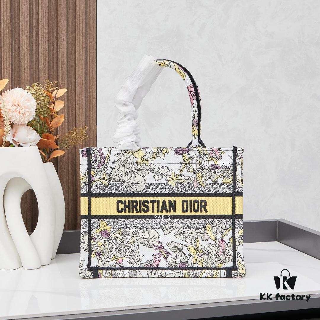 Book Tote Bag (Small Size, 26.5 cm) Embroidered with Reverse Toile de Jouy