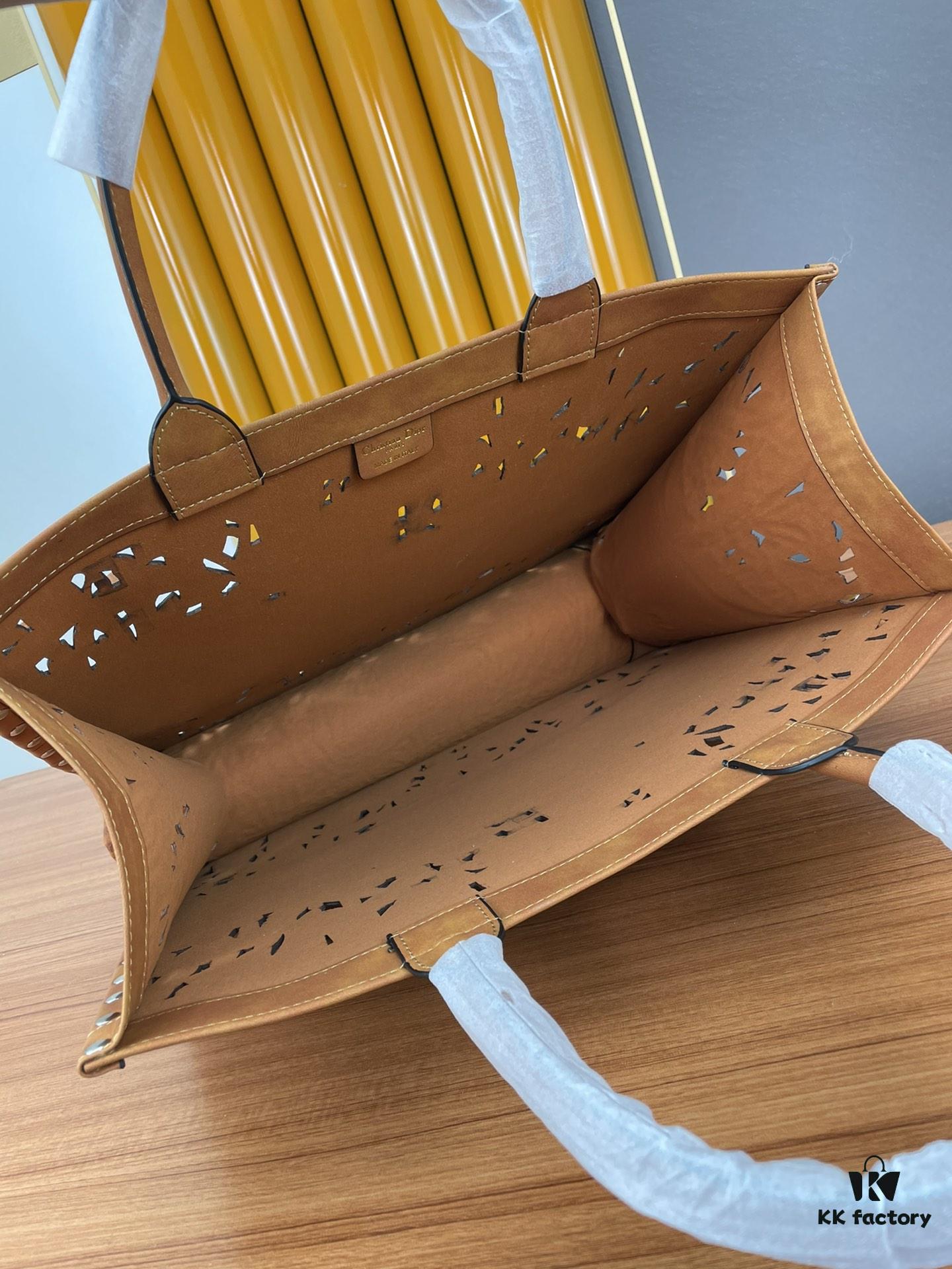 Large and Medium Size | Handcrafted Leather Carved Artistic Dior Early Spring New Arrival Tote Shoulder Bag