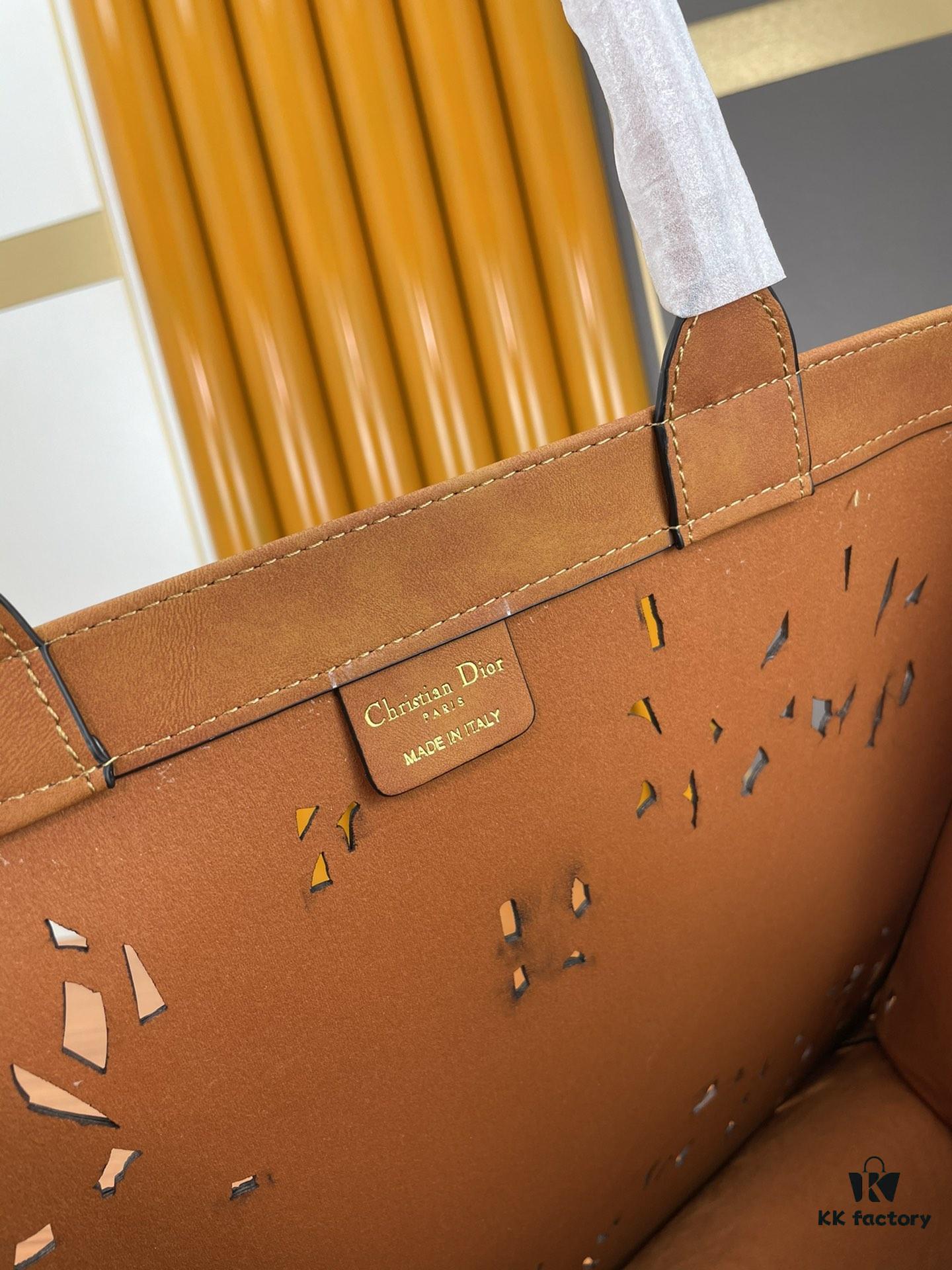 Large and Medium Size | Handcrafted Leather Carved Artistic Dior Early Spring New Arrival Tote Shoulder Bag