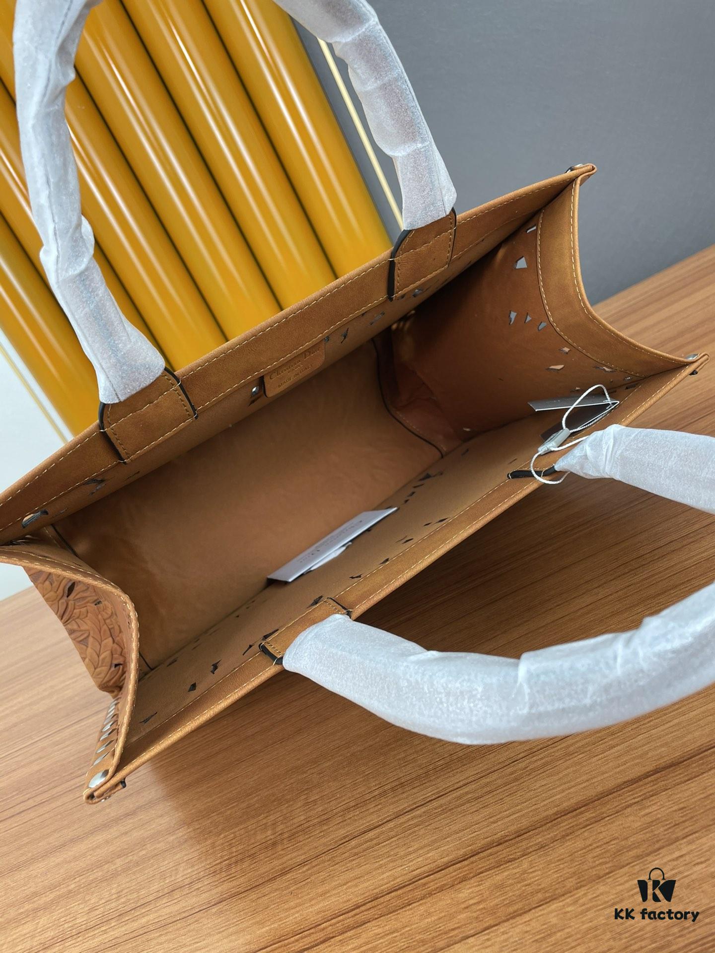 Large and Medium Size | Handcrafted Leather Carved Artistic Dior Spring Collection Tote Shoulder Bag