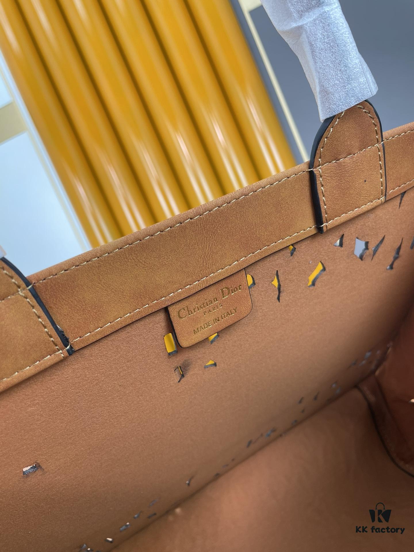 Large and Medium Size | Handcrafted Leather Carved Artistic Dior Spring Collection Tote Shoulder Bag