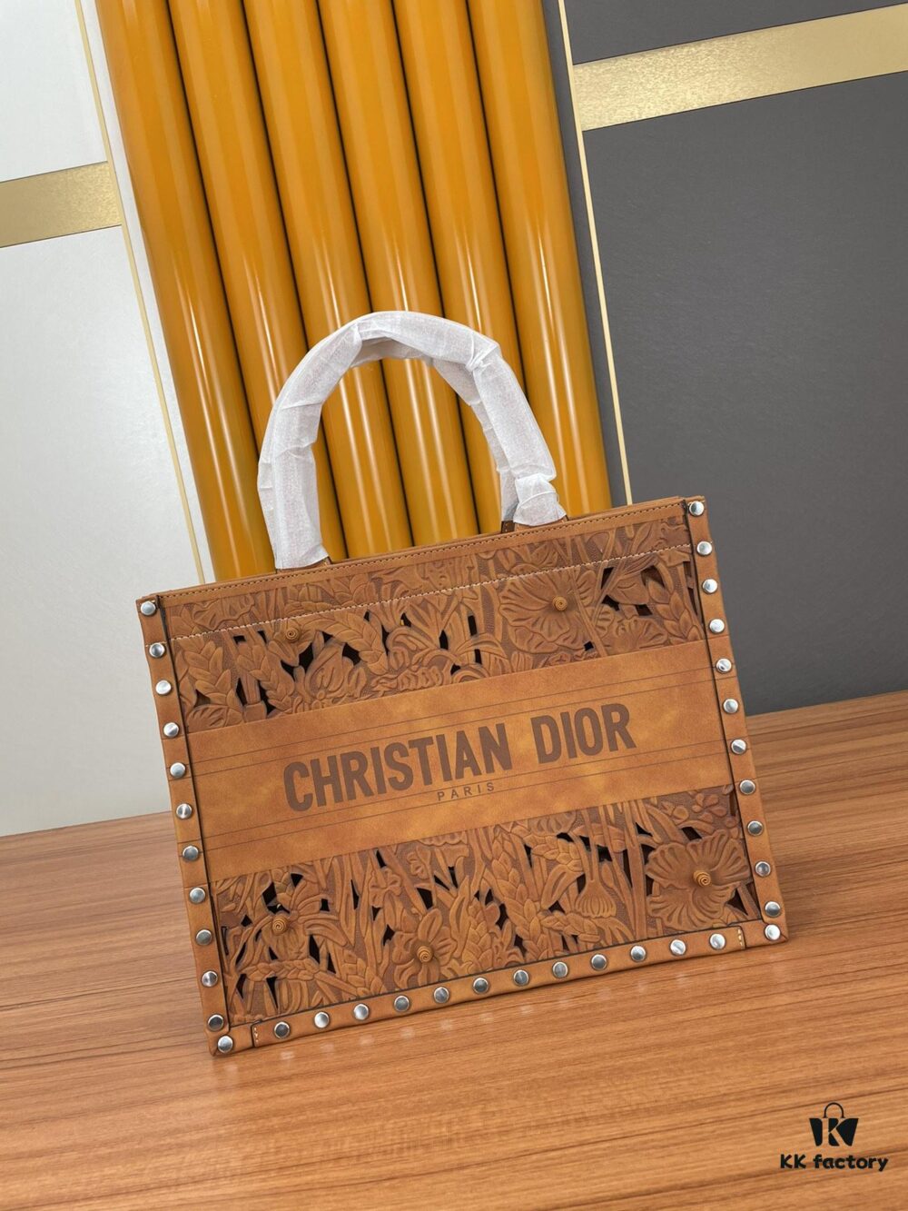 Large and Medium Size | Handcrafted Leather Carved Artistic Dior Spring Collection Tote Shoulder Bag
