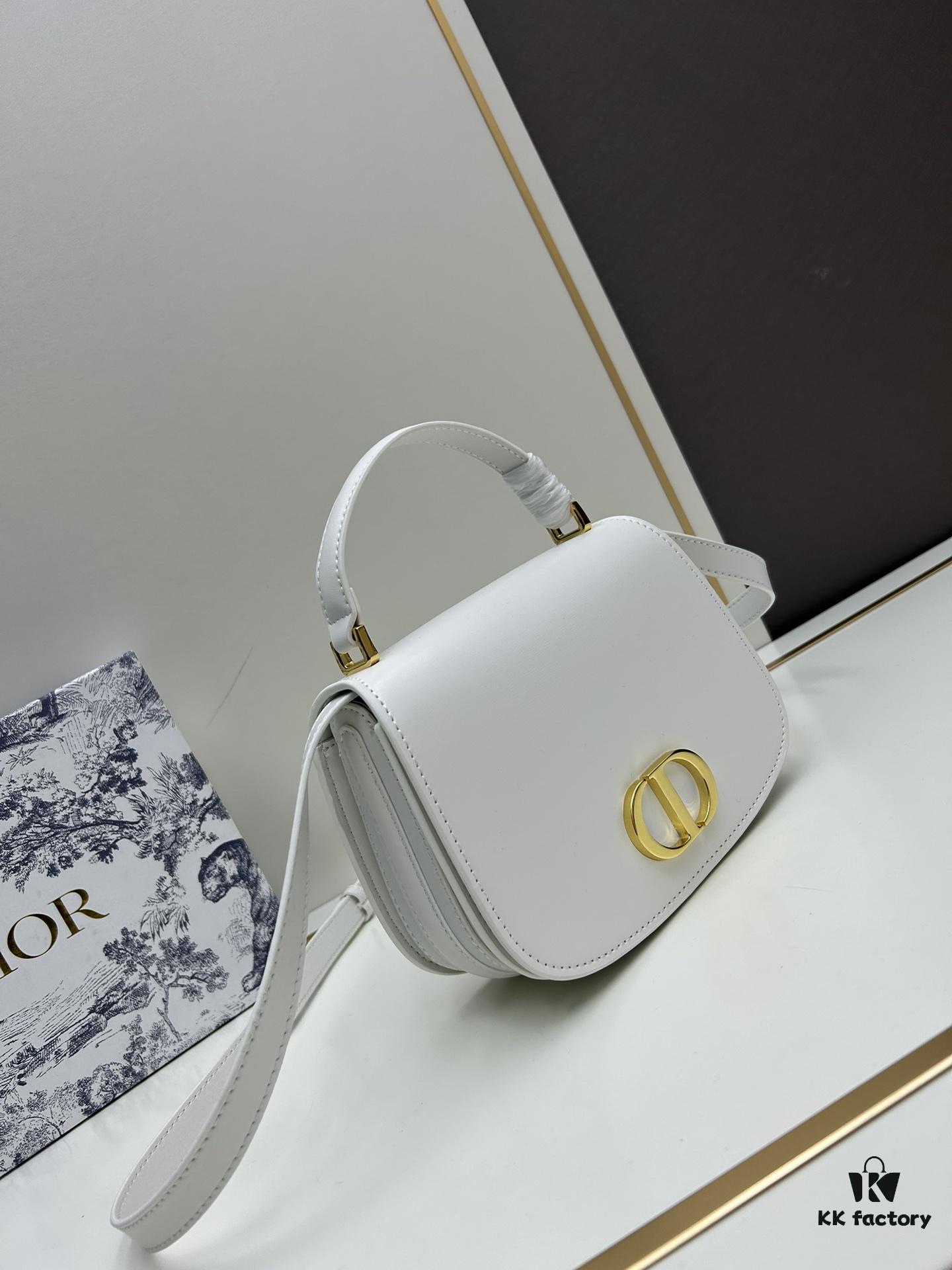 30 Montaigne Avenue Top Handle Bag (With Box) – Medium Size, Black Calfskin with CD Clasp