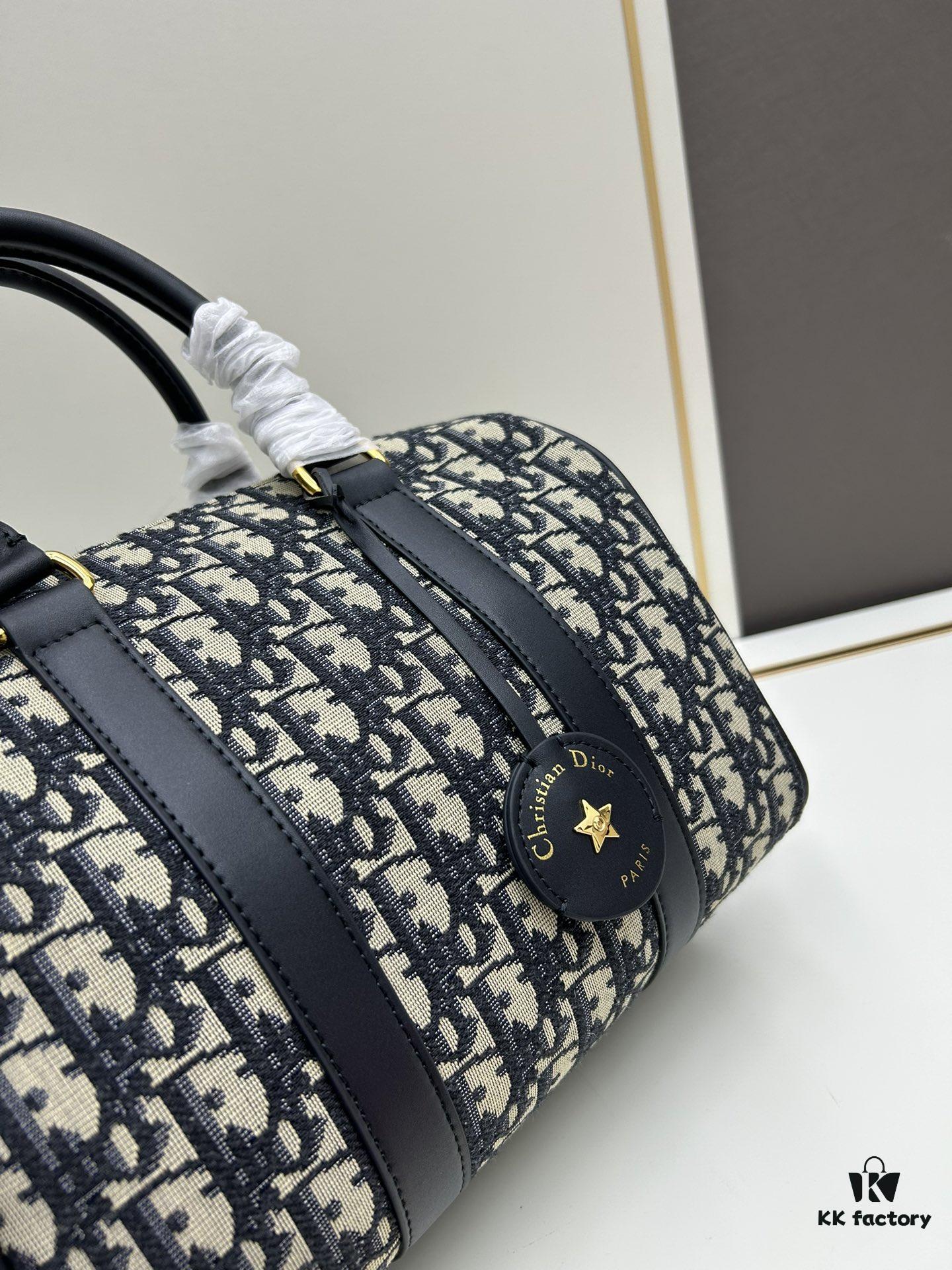 Dior Groove 25 Handbag in Blue Oblique Print Canvas