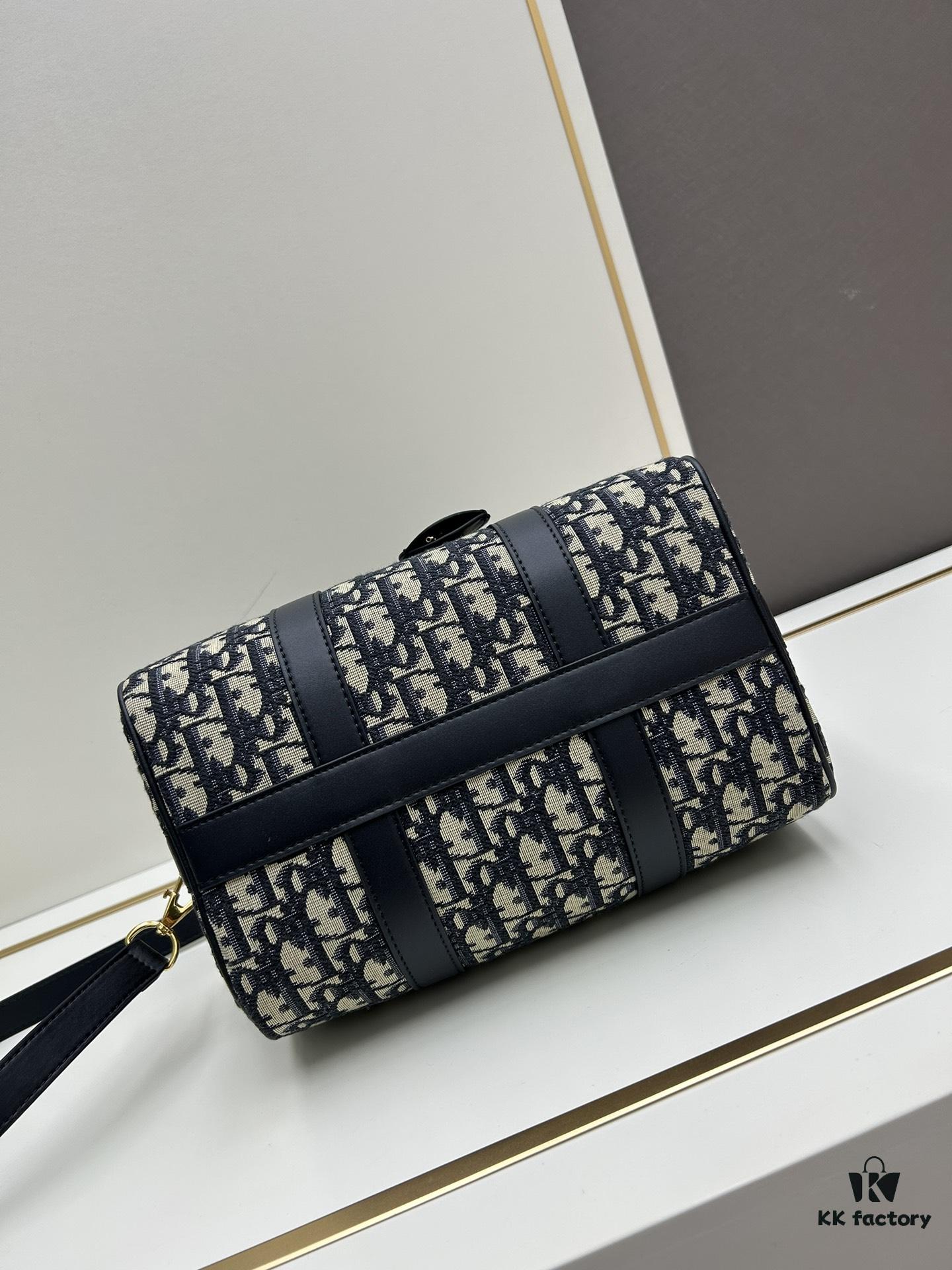 Dior Groove 25 Handbag in Blue Oblique Print Canvas