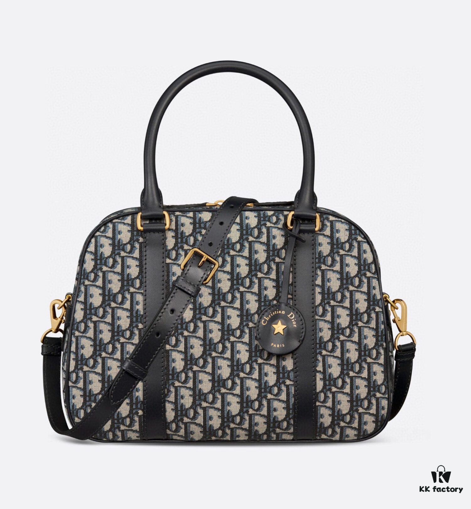 Large D-Vibe Bowling Bag in Blue Oblique Print