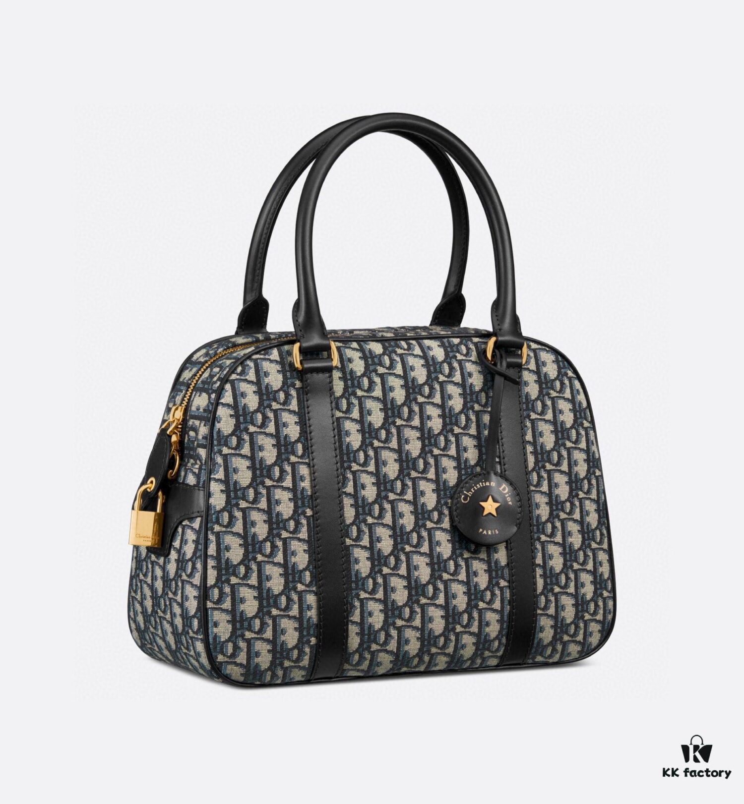 Large D-Vibe Bowling Bag in Blue Oblique Print