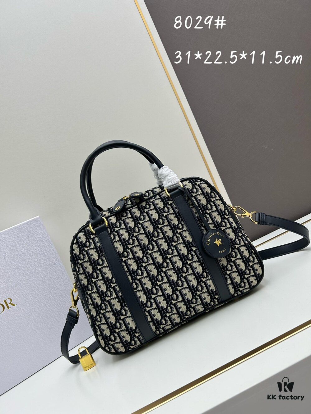 Large D-Vibe Bowling Bag in Blue Oblique Print