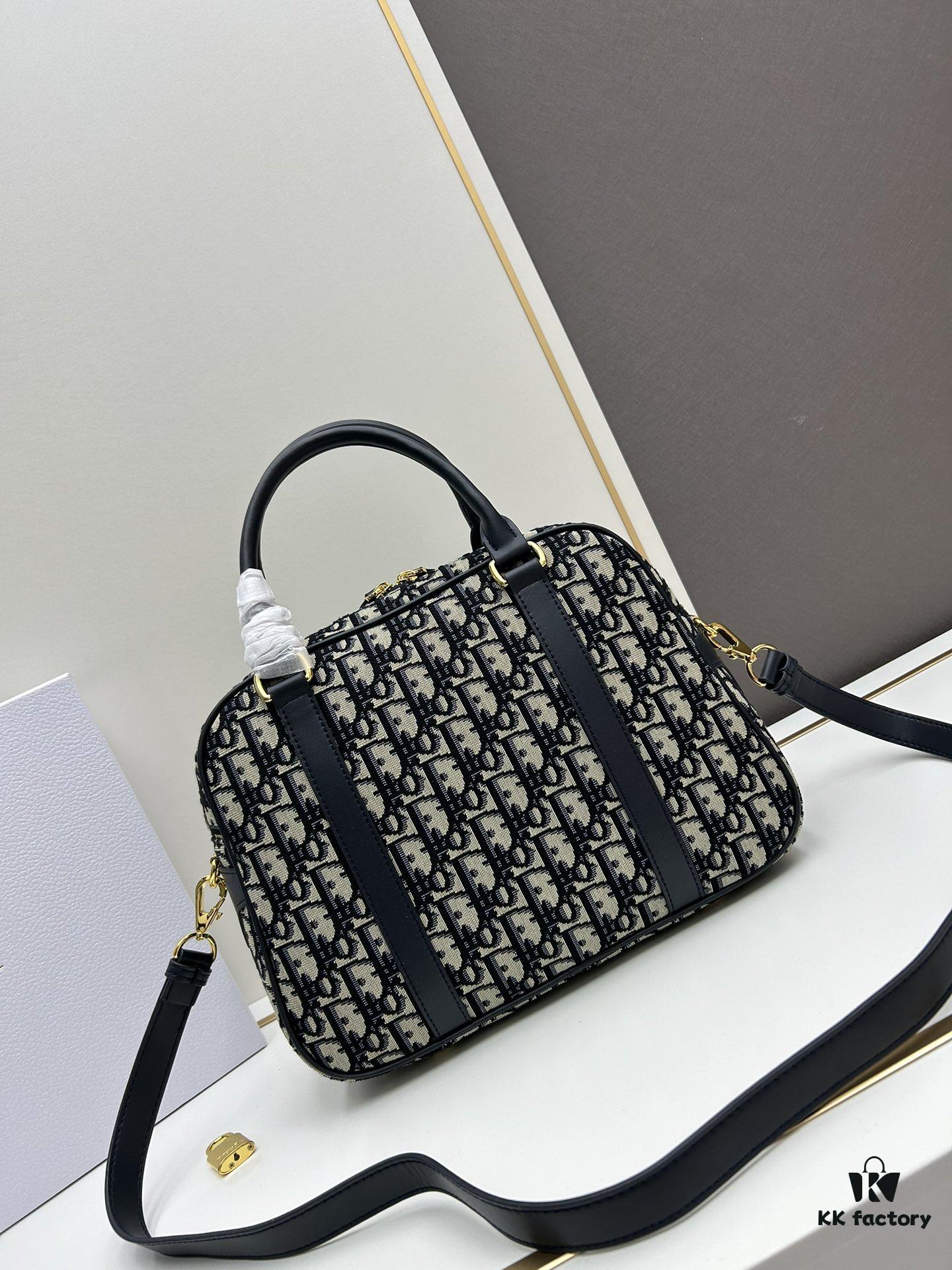 Large D-Vibe Bowling Bag in Blue Oblique Print