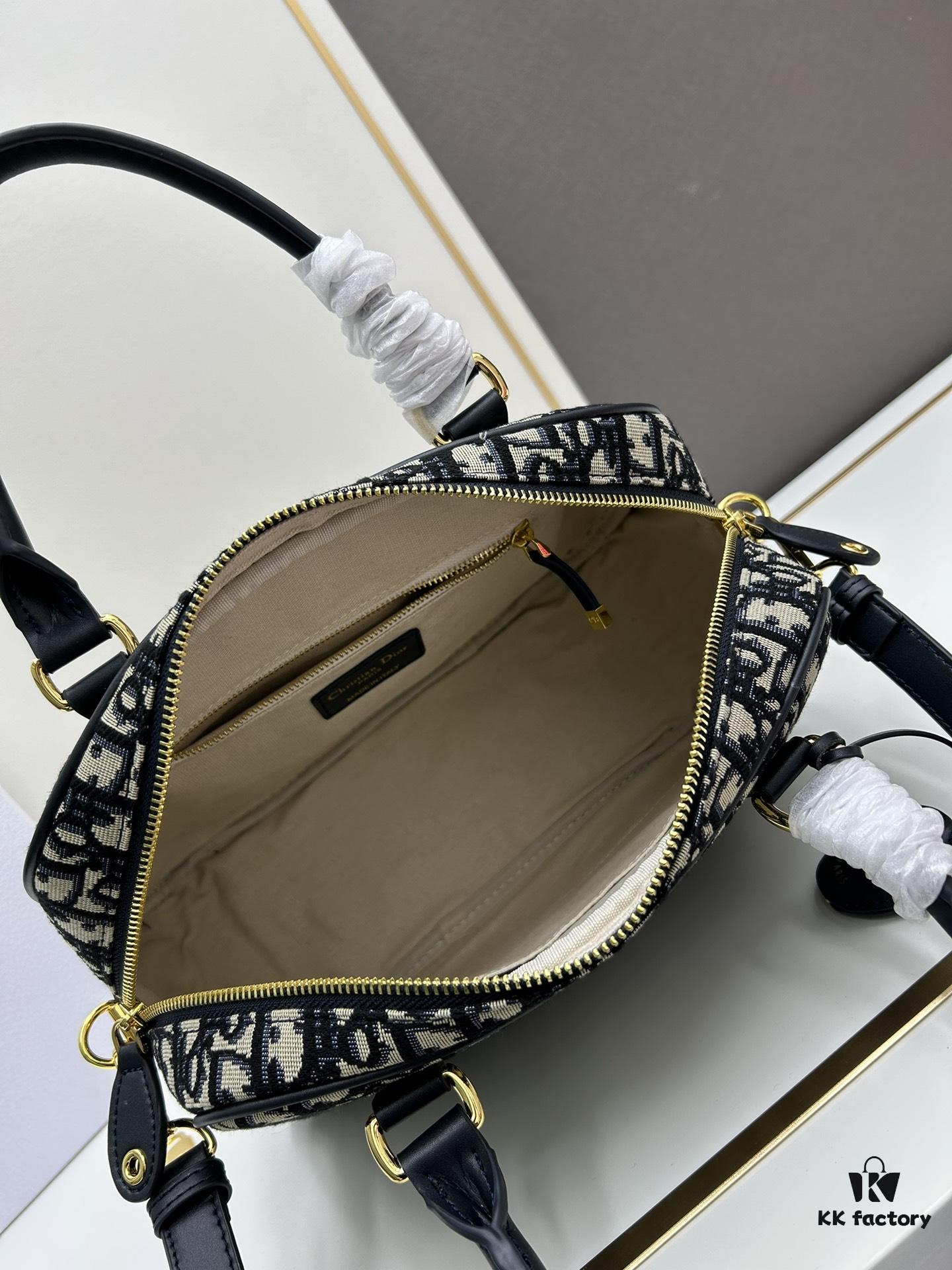 Large D-Vibe Bowling Bag in Blue Oblique Print