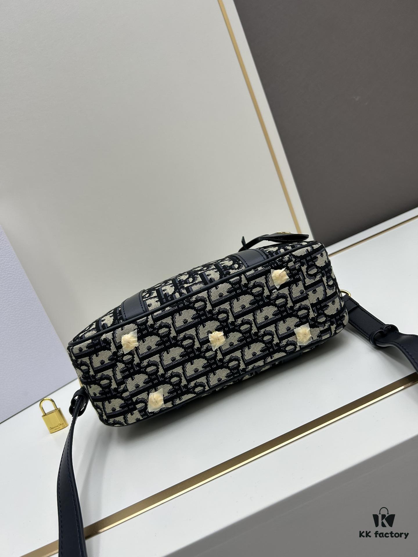 Small D-Vibe Bowling Bag in Blue Oblique Print