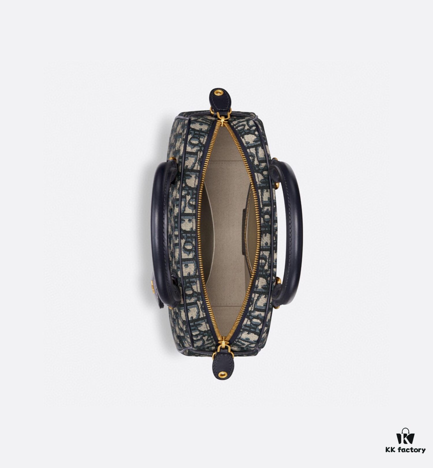 Small D-Vibe Bowling Bag in Blue Oblique Print