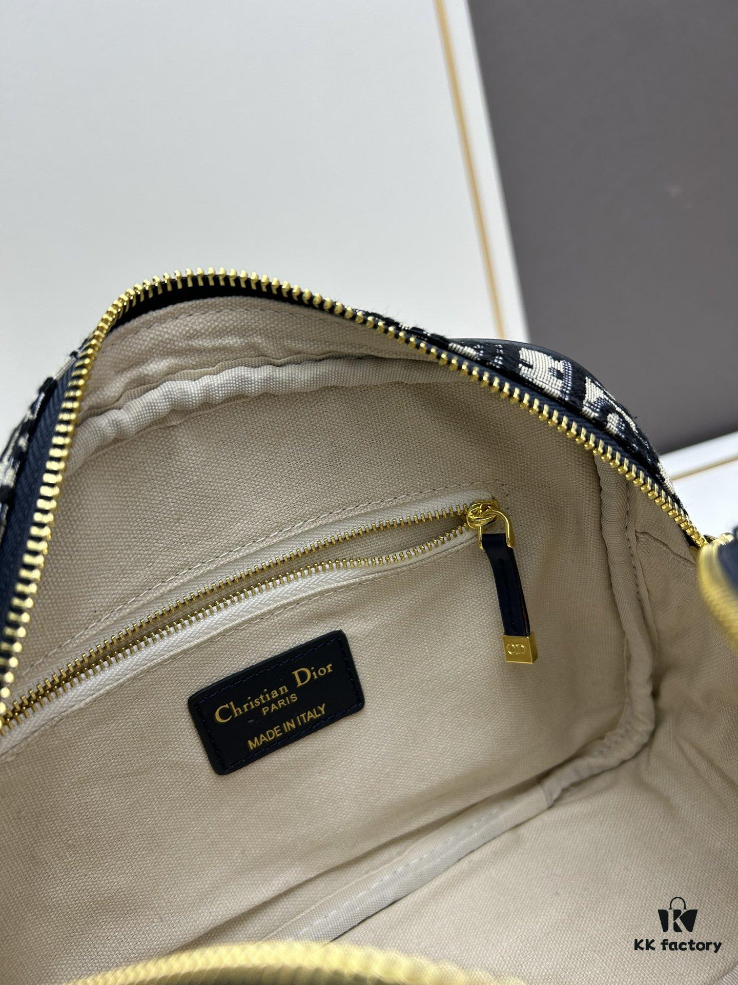 Small D-Vibe Bowling Bag in Blue Oblique Print